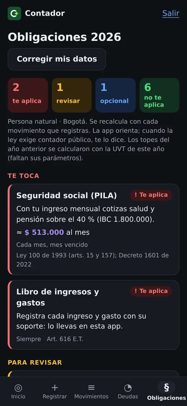 Obligaciones en el celular